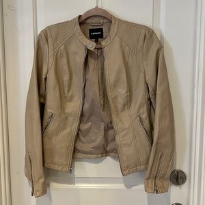 Express Tan Faux Leather Jacket